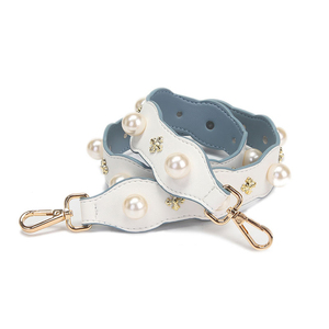 TTleatherware Leather Floral Pearl Applique Shoulder Strap for Handbags - Product Image 2