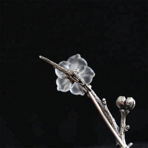 925 plata esterlina Cerezo Sakura diseño de flor de cristal broche para la joyería de las mujeres - Product Image 3