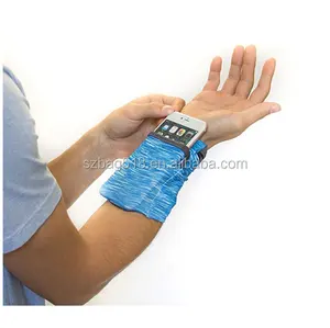 BSCI factory custom Premium unisex wholesale OEM sports elastic band phone wrist wallet