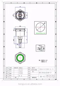 Botón pulsador de Metal de acero inoxidable, PB-02A-22-MF-BOG, LED, verde, iluminado, momentáneo, 22mm