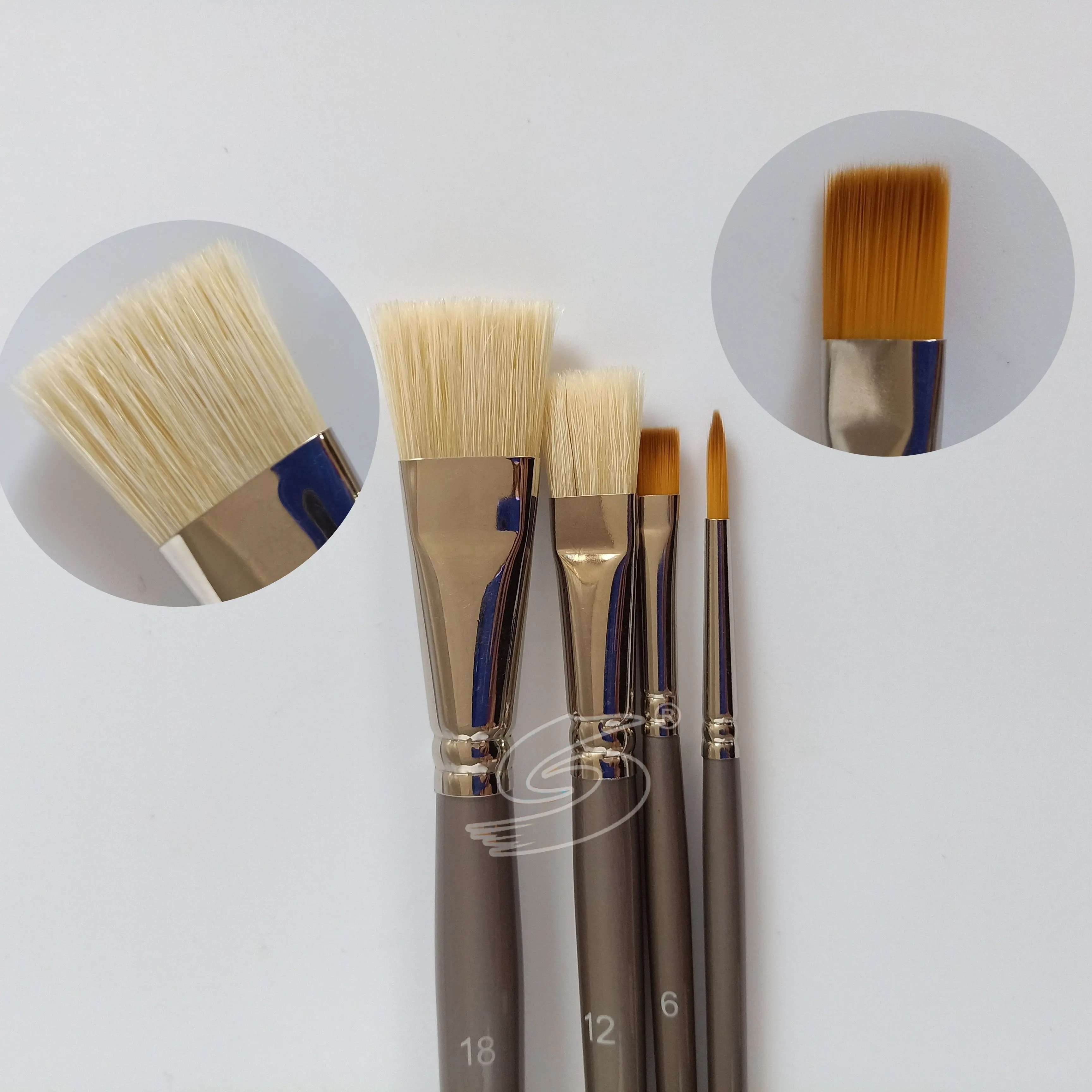 Free sample 4 Pieces mixed hair factory direct supply professional 아크릴 수채화 artist brush set