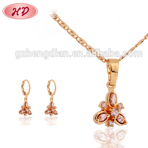 Grosir Perhiasan Murah Terbaru Terlaris 18K Anting Dubai Lapis Emas, Liontin, Set Perhiasan Kalung