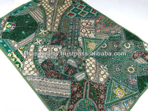 Wholesale Decorative Hand Embroidered Beaded Patchwork Tapestry - Product Image 2