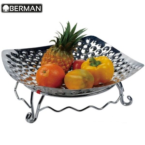 Espositore a 3 livelli in metallo argentato martellato per buffet, attrezzatura per ristoranti italiani, per frutta e cibo - Product Image 6