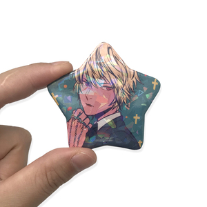 Heart Shape <strong>Star</strong> Shape Holo Holography Button <strong>Badges</strong> Laser Film Reflective <strong>Badge</strong> - Product Image 2
