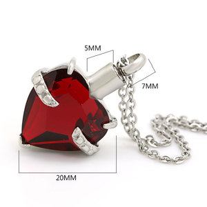 <span class=keywords><strong>Pendentif</strong></span> d'urne de cendres en cristal, bijoux de crémation en acier inoxydable marlaire, <span class=keywords><strong>pendentif</strong></span> Ruby en forme de cœur - Product Image 2
