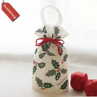Custom Christmas Drawstring Packaging Gift Bags