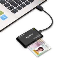 Rocketek-lector de tarjetas sim multiranura USB 2,0, lector de tarjetas atm inteligente de mesa portátil con MMC M2 TF CAC
