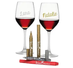 Wine Glass Marker Metallic Pen Round Tip DIY Writing chalk marker on Glass, Mirror, Window, Bottle, Jar, Ceramics