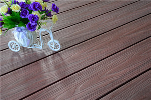 Plancher composite en plastique WPC à grain de bois anti-UV en HDPE, gris clair, co-extrusion, terrasse extérieure, stratifié technique - Product Image 4