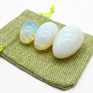 Uova di Opalite all'Ingrosso, <span class=keywords><strong>Pietre</strong></span> <span class=keywords><strong>Curative</strong></span> Intagliate per <span class=keywords><strong>Chakra</strong></span>, per Yoga Yin ed Esercizi del Pavimento Pelvico - Product Image 2
