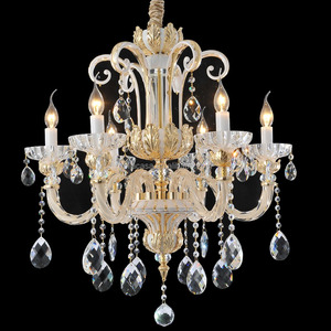 Lámpara de Araña Clásica de Cristal Dorado Estilo Imperio Vintage para el Hogar - Product Image 4