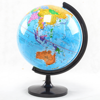 Gelsonlab HSGA-025 Globe terrestre rotatif de bureau classique, globe terrestre interactif pour l'enseignement géographique, carte du monde, 32 cm, bleu