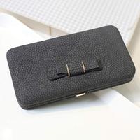 OUXIN dompet panjang tali pita wanita, dompet panjang pemegang kartu telepon genggam Model saku kapasitas besar OXN139