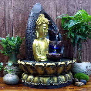 <span class=keywords><strong>Fontana</strong></span> d'Acqua Artistica in Resina con Buddha Dipinto a Mano, Oggetto Religioso Buddista per <span class=keywords><strong>Arte</strong></span> e Collezioni - Product Image 3