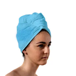 Quick drying shower spa head cap hair wrap towel/microfiber hair turban wrap