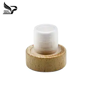 Bằng gỗ niêm phong Mũ chai tùy chỉnh SGS bằng gỗ niêm phong mũ cao Polymer tổng hợp rượu vang nút chai nút chai con dấu chai