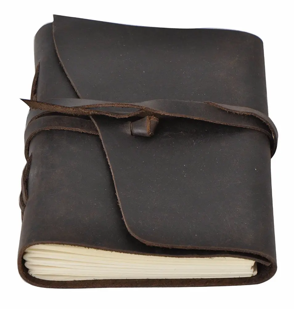 Cuaderno de notas antiguo hecho a mano, personalizado en relieve, cubierta de cuero, diario, hecho de piel de vaca auténtica