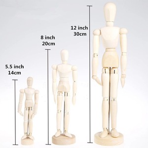 12''8''5.หุ่นจำลองร่างไม้ขนาด5 ''4.5นิ้วแขนขาเคลื่อนย้ายได้หุ่นมนุษย์สำหรับโมเดลร่างของศิลปิน