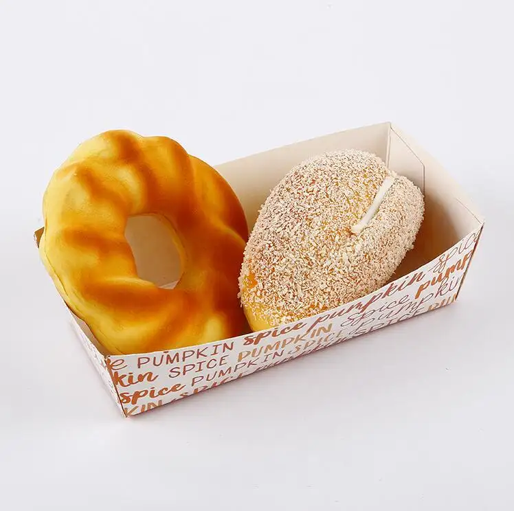 White Card Customized Disposable Bottom Box Oil-proof Bread Takeaway Salad Chicken Wing Packing Box trays