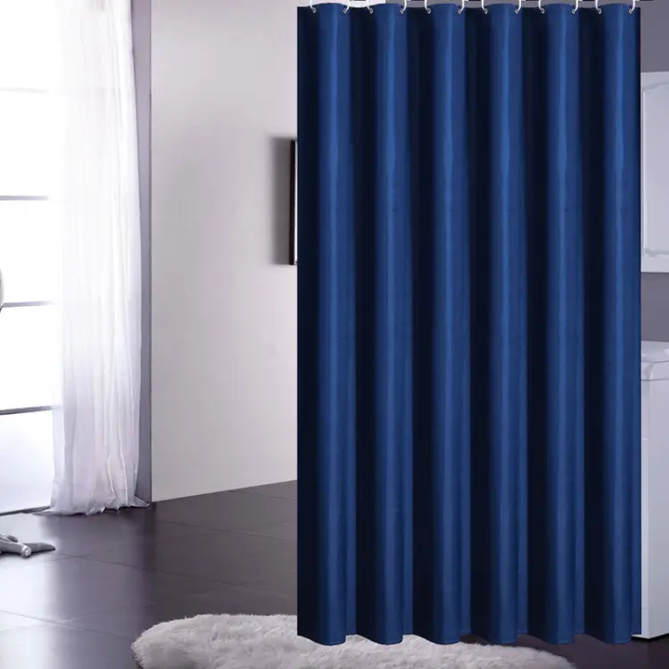 Waterproof shower curtain for bathroom, Customized Size, Pure Navy Bule shower curtain for bathroom