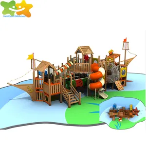 Wooden kids pirate ship outdoor playground outdoor play for sale