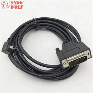 מותאם אישית 15pin DB-15 זכר לימין זווית מיני USB 5pin כבל נתונים סידורי כבל