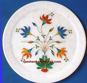 Magnifique plaque colorée incrustée de marbre - Product Image 1