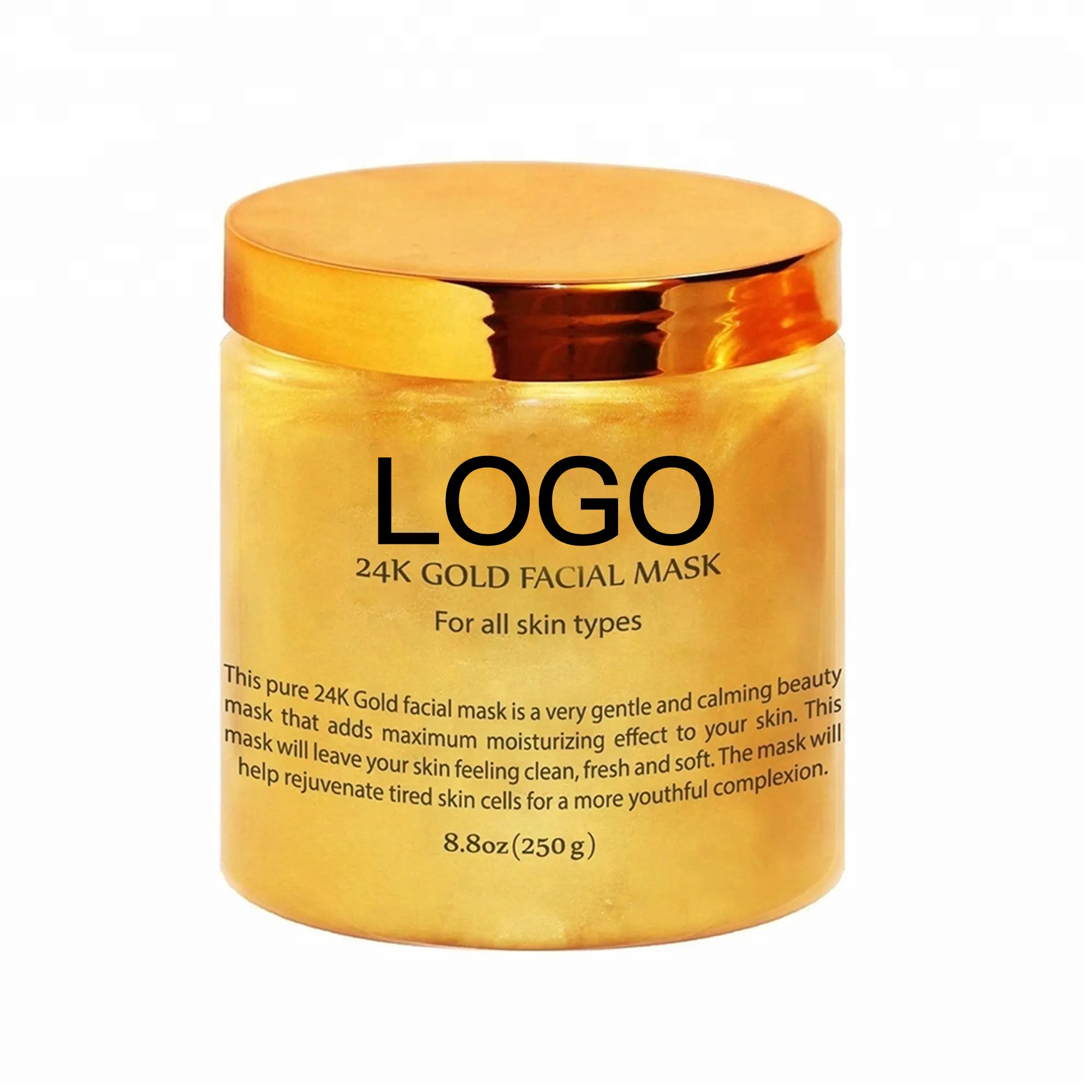 Anti Aging Anti Wrinkl Pure 24K Gold Face Cream Voor Gezichtsbehandeling Gouden Gezichtsmasker Met Private Label Schoonheid