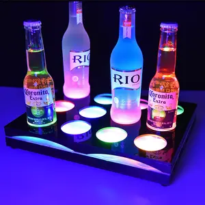 High quality rechargeable acrylic charging led shot bottle holder display rack stands