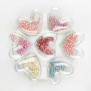 Transparent Appliques with Colorful Sequins Pearls Heart Star for DIY Hair Clip Accessories Handmade Craft Decoration