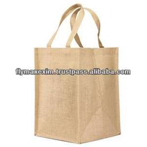 ถุงผ้าปอกระเจาธรรมชาติสำหรับซื้อของใช้ในซูเปอร์มาร์เก็ตมีตัวอักษร - Product Image 2