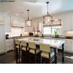 Customized <strong>Kitchen</strong> Cabinet Vinyl <strong>Wrap</strong> Shaker Panel White Door <strong>Kitchen</strong> <strong>Unit</strong> <strong>Kitchens</strong> with Island - Product Image 1
