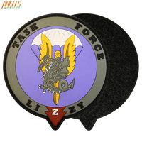 AWELLS-Patchs en forme de cœur en PVC avec fleur pour pilote Airsoft Force, avec crochet et boucle en relief 3D, badge en caoutchouc pour chapeaux