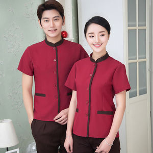 Uniforme <span class=keywords><strong>de</strong></span> travail d'hôtel personnalisé, costume d'été à manches courtes, uniforme <span class=keywords><strong>de</strong></span> service en chambre, vêtements <span class=keywords><strong>de</strong></span> travail pour les nettoyeurs - Product Image 4