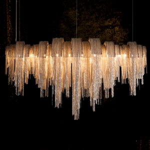 Estilo Europeo volver Terzani lujo moderno diseñador colgando Cadena de aluminio lámpara colgante de luz - Product Image 1