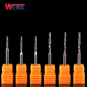 Hot menjual 5A 3.175mm diameter kecil seri pola tahan suhu router One flute spiral bits