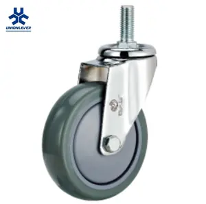 M12*30 Stem Threaded Plastic Core Hub Polyurethane Furniture Caster Wheels With Ball Bearing