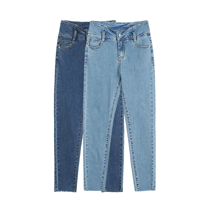 Guangzhou Hosen Lieferant Hohe Taille Jeans Weiblichen Frühling Hoher taille Schlank Neunten Bleistift Hosen