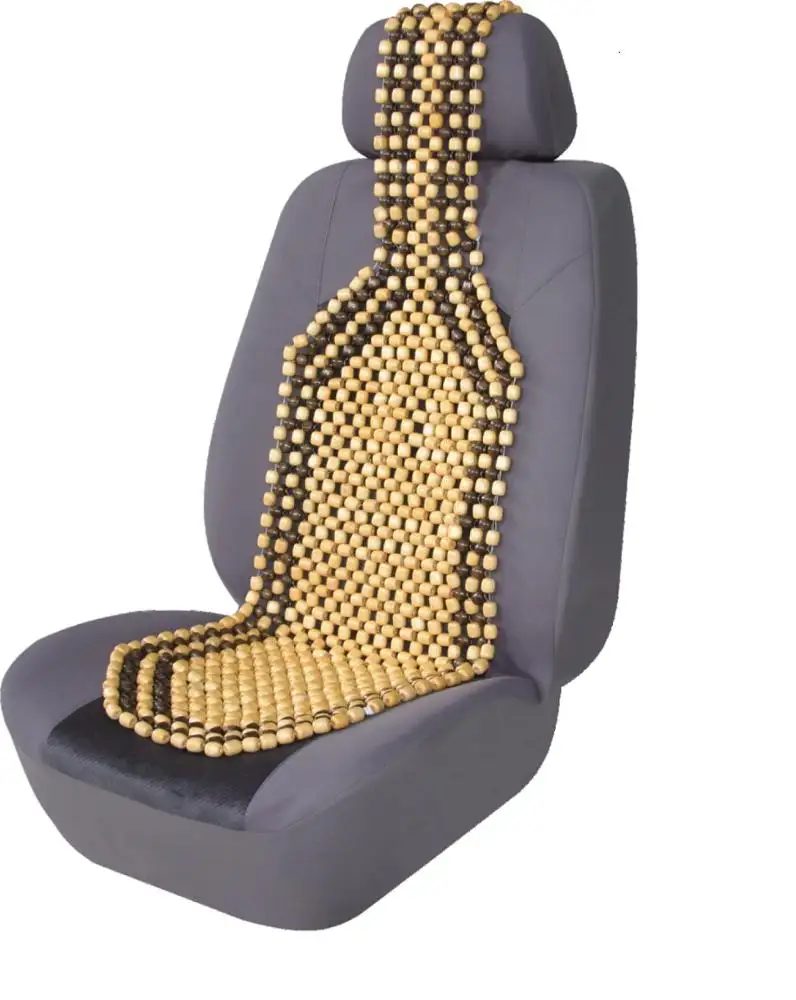 Wood beaded car seat cushion