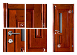 Kingdom — porte en bois <span class=keywords><strong>Nyatoh</strong></span>, lisse en bois massif, portes d'étude interne en verre givré - Product Image 3