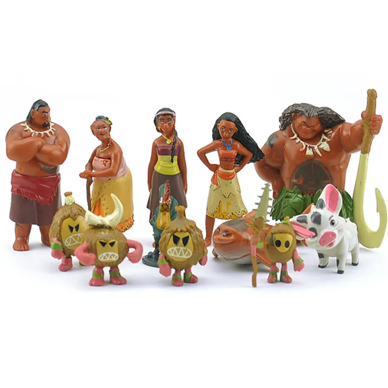 12pcs/set Movie Moana Action Figure For Adult and Kid cake toppers birthday