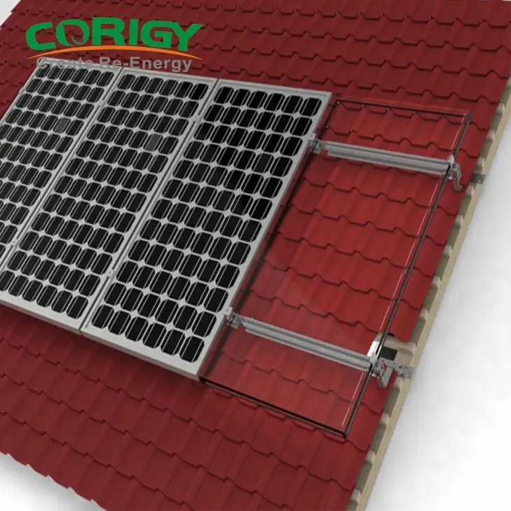 Montadas no teto de Alumínio personalizado PV Solar Racking Sistema