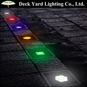 Color Changing Solar Stone Paver Brick Landscape Lightings Solar Stepping Stone Lights