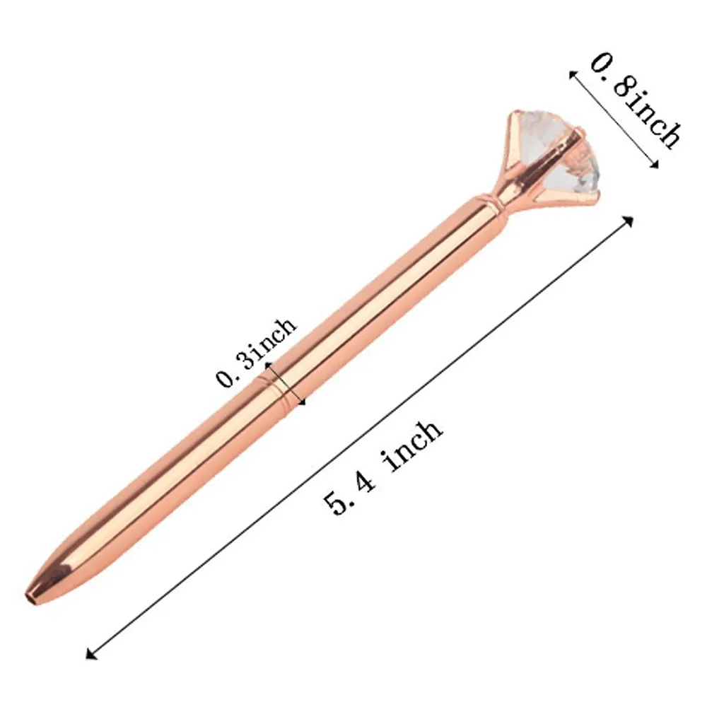 सोने क्रिस्टल हीरे की कलम प्रचारक उपहार बॉल पेन चमकदार धातु बॉल पेन स्कूल कार्यालय के लिए 10 अलग अलग रंग के साथ 10 उपहार बैग
