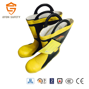 Stivali Antincendio Harvik Approvati CE, in Gomma e Pelle Resistente al Fuoco, Giallo e Nero, per Protezione Antincendio Aeroportuale, Taglie 38-45 - Product Image 2