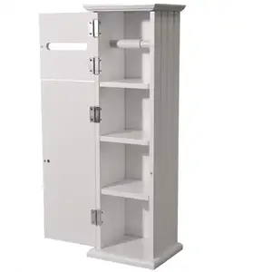 Wholesale White Standing Bathroom Cabinet Toilet Paper Holder