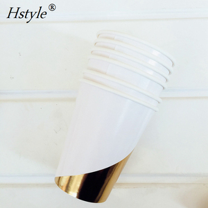 Joli réglage de bande d'or pour 8 assiettes de luxe serviettes tasses fête d'anniversaire approvisionnement mariage douche nuptiale vaisselle ensembles PP258-B - Product Image 2