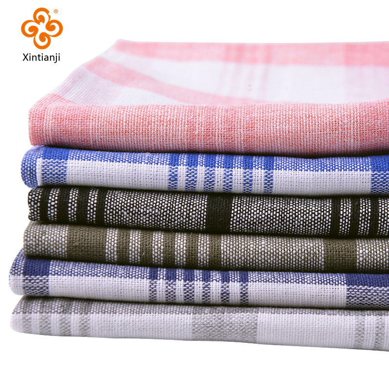 Новый дизайн, клетчатая льняная рубашка для платья, льняная/хлопчатобумажная ткань