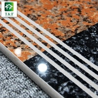 Différents types de carreaux d'escalier en granit poli à double flamme rouge, en forme de nez de bœuf, pour l'extérieur